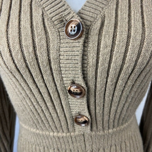 Zara Tan Chunky Knit Romper Jumpsuit Playsuit Size M Ribbed Knit - Picture 4 of 14